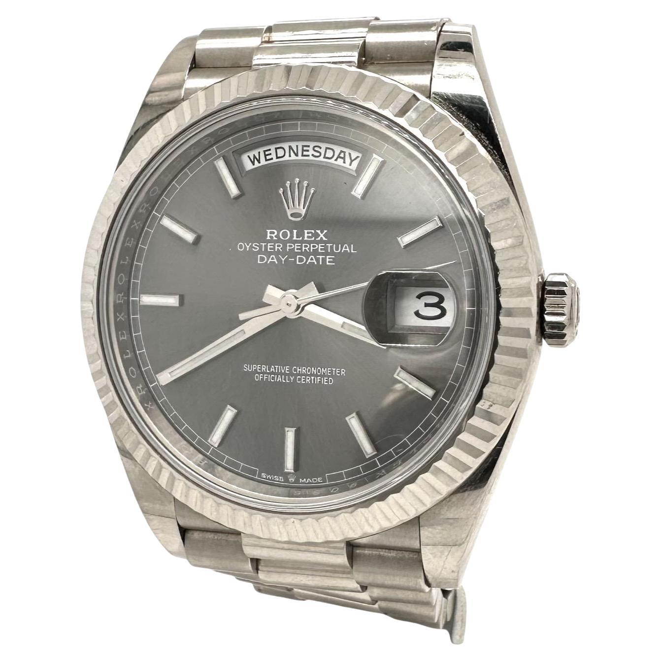 Women's or Men's Rolex Day-Date 228239 President Day-Date Slate/Grey Dial 40mm Watch