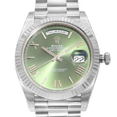 Rolex Day-Date 228239 ssmip White Gold Green Sticks Dial Automatic Men's Watch