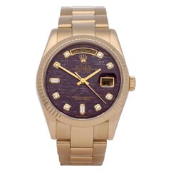 Rolex Rolex Day-Date 36 118238 Unisex-Uhr, Gelbgold, Rubellit und Diamant