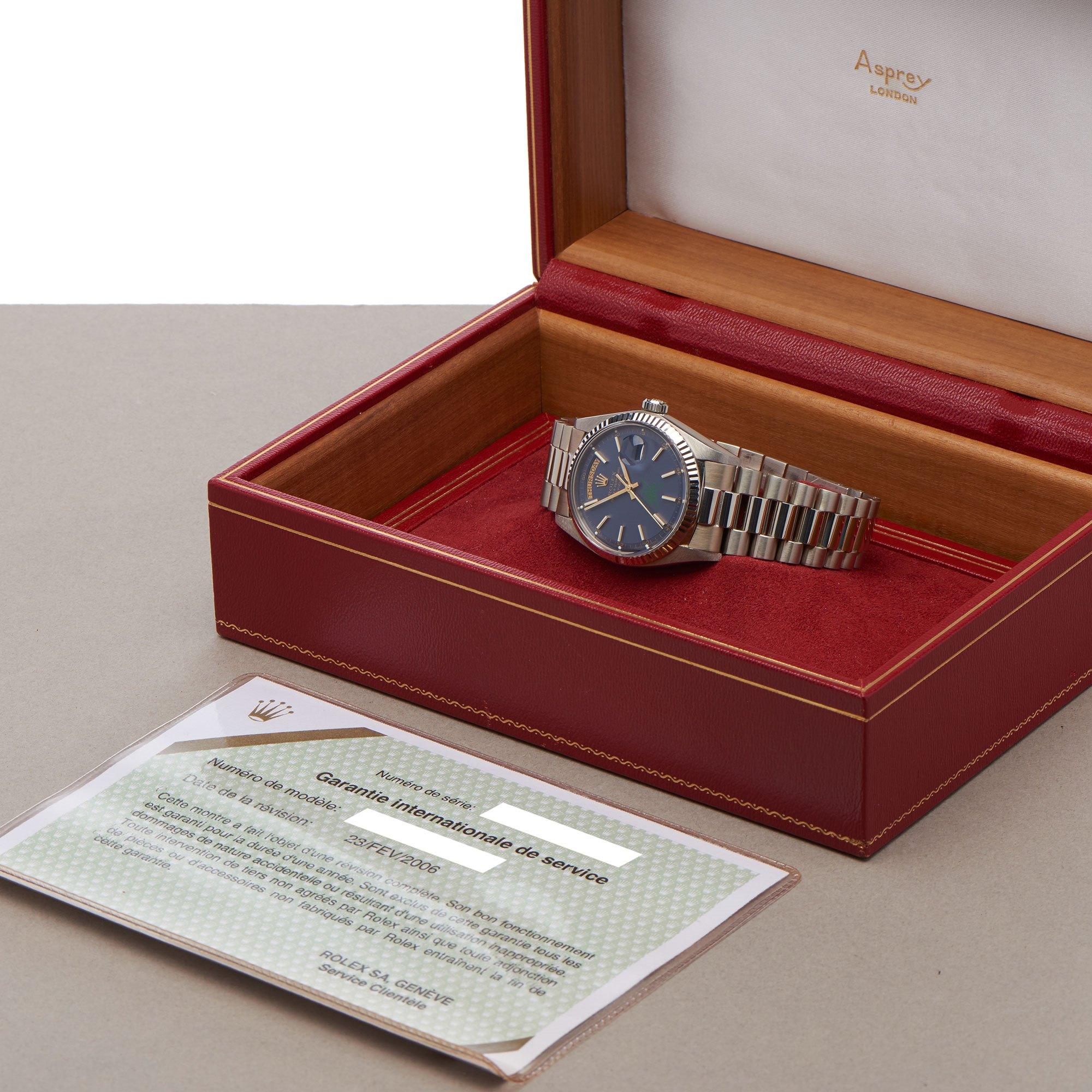 Rolex Day-Date 36 1803/9 Unisex Weißgold Khanjar' Zifferblatt Uhr 6