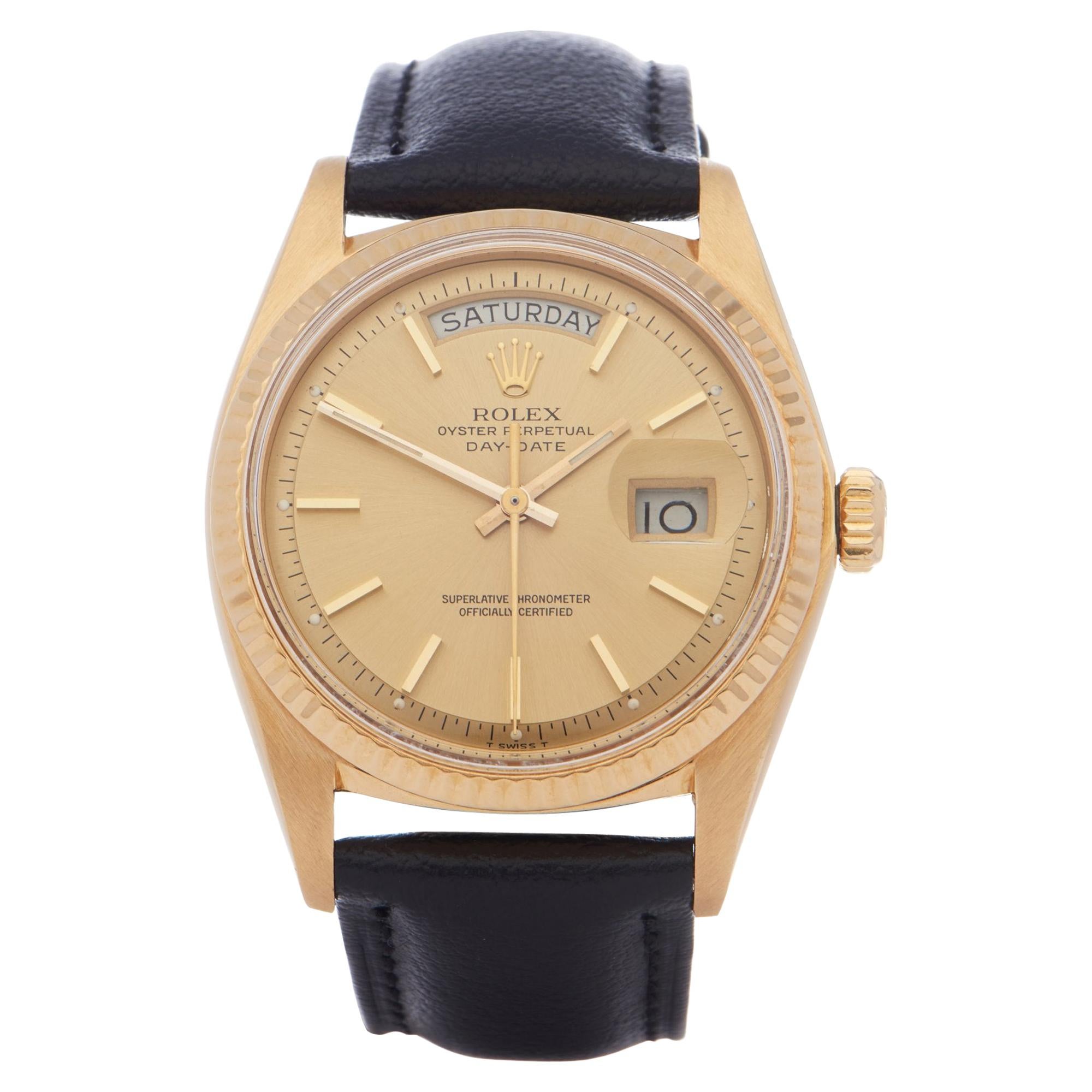 Rolex Day-Date 36 1803 Men Yellow Gold Pie-Pan Dial Watch