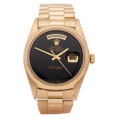 Used Rolex Day-Date 36 1803 Unisex Yellow Gold Onyx Step Dial Watch