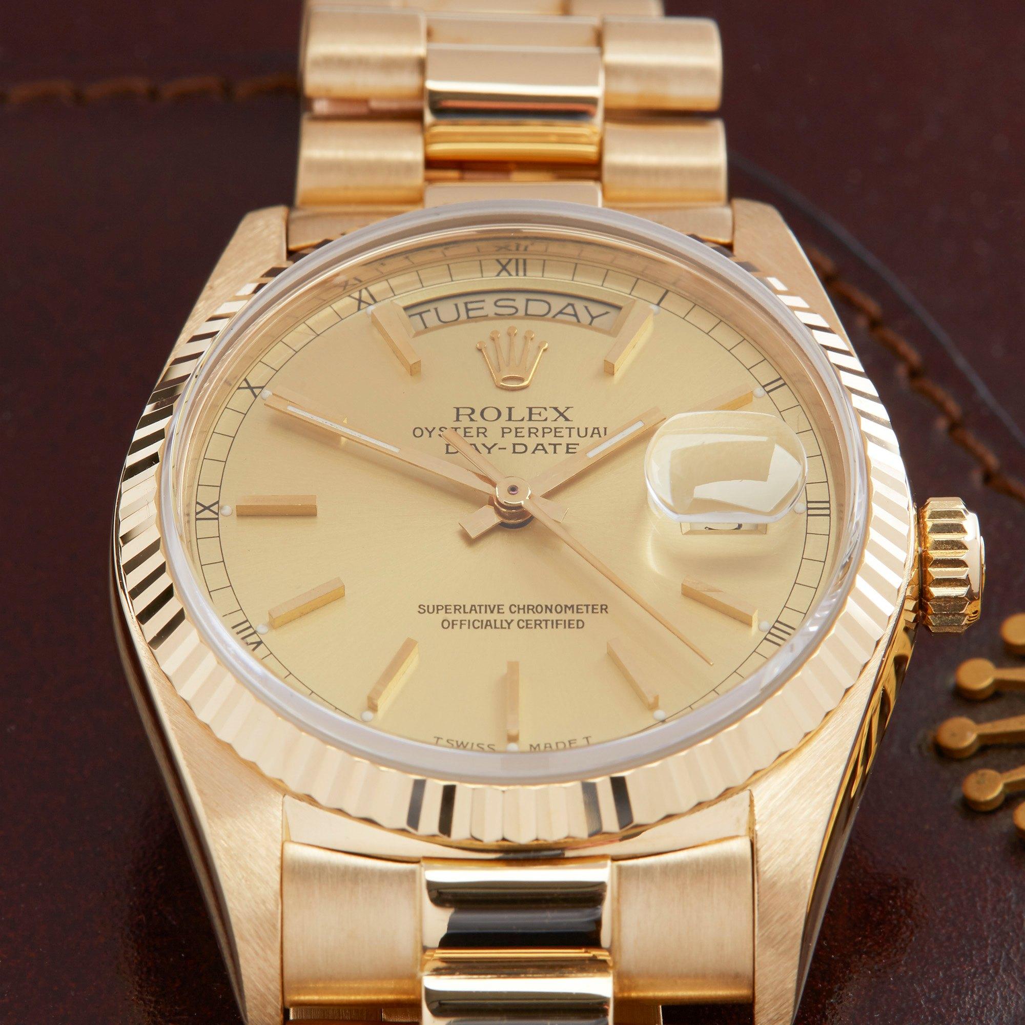 Rolex Day-Date 36 18038 Men's Yellow Gold Watch In Excellent Condition In Bishops Stortford, Hertfordshire