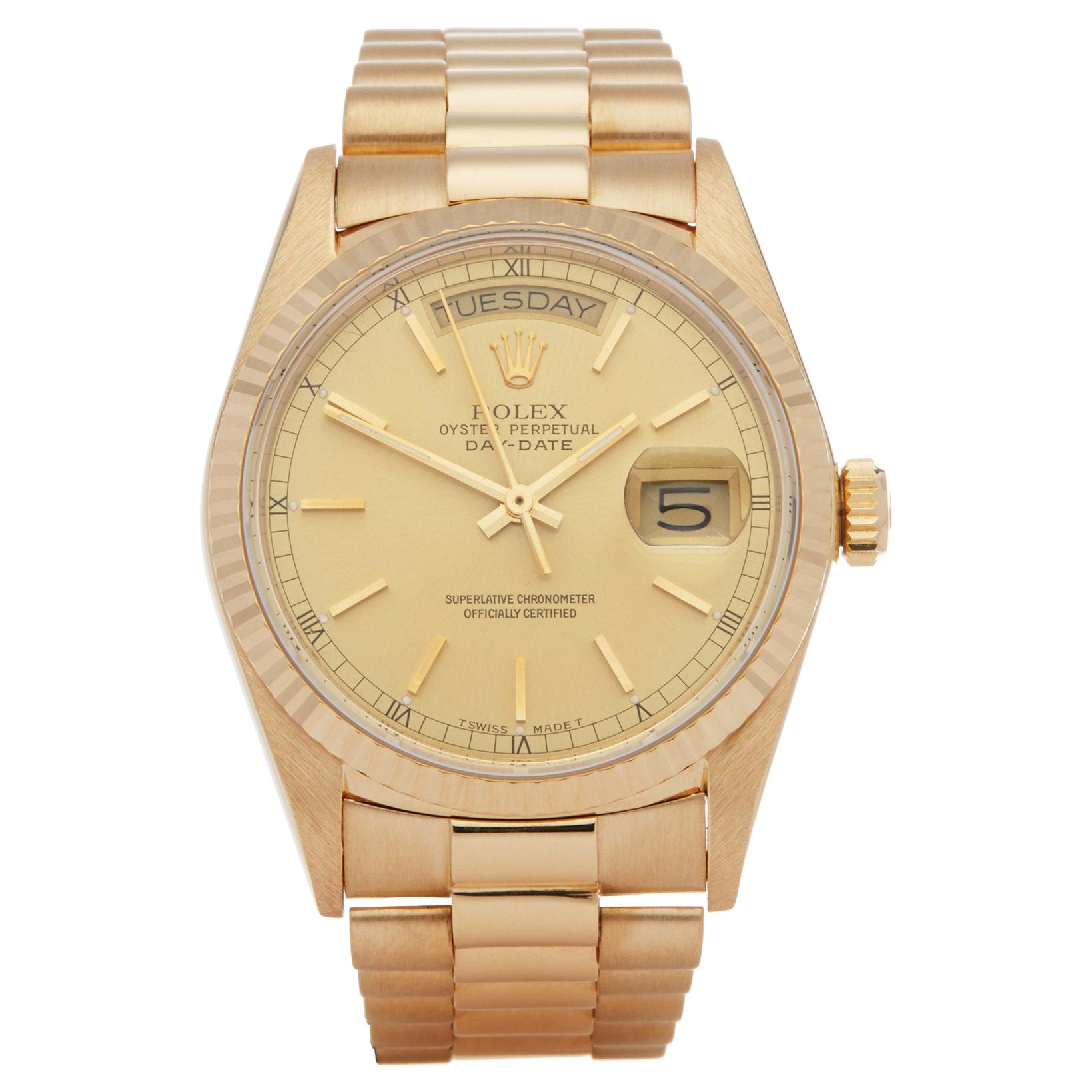 Rolex Day-Date 36 18038 Men's Yellow Gold Watch