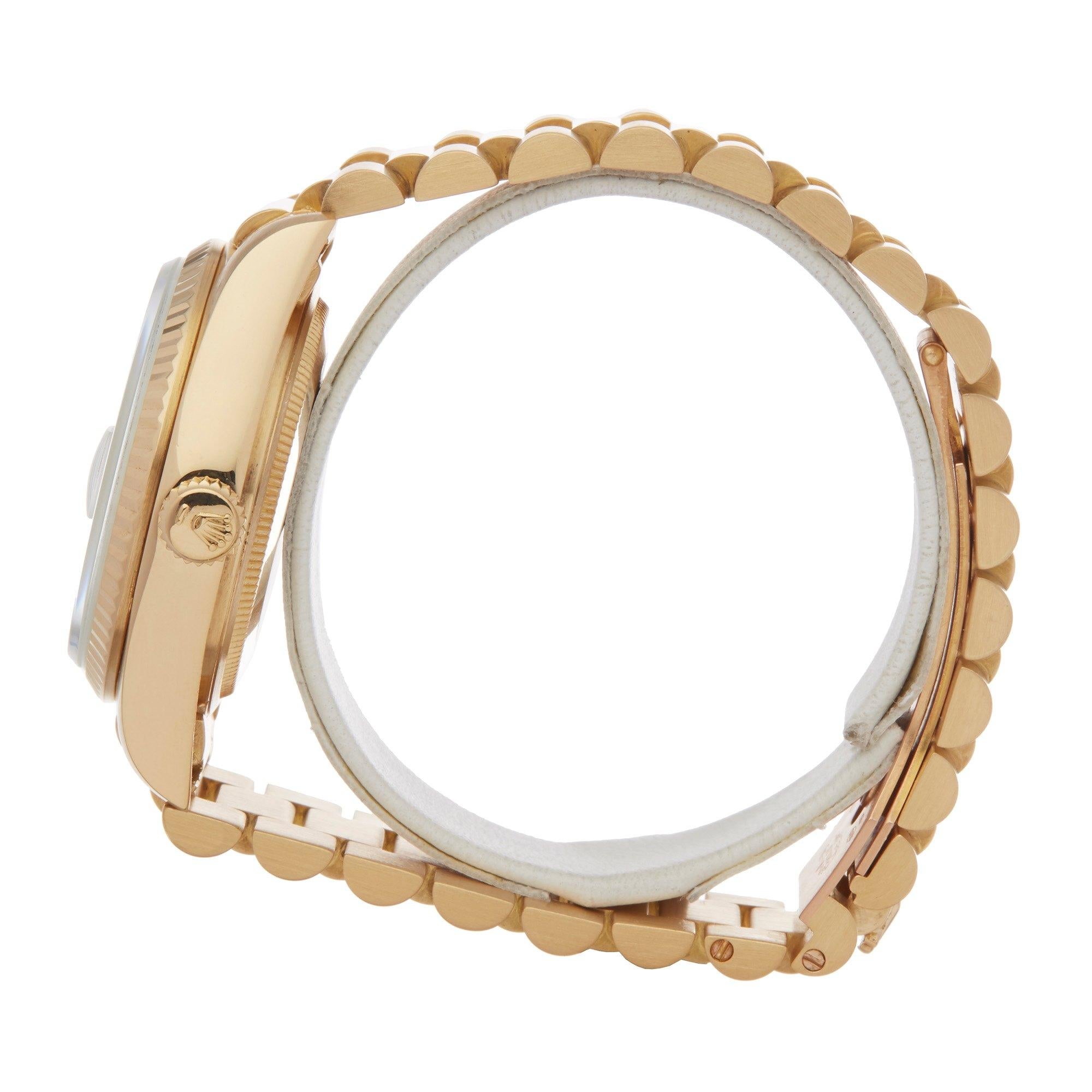 Rolex Day-Date 36 18038 Unisex Yellow Gold Diamond Watch In Excellent Condition In Bishops Stortford, Hertfordshire