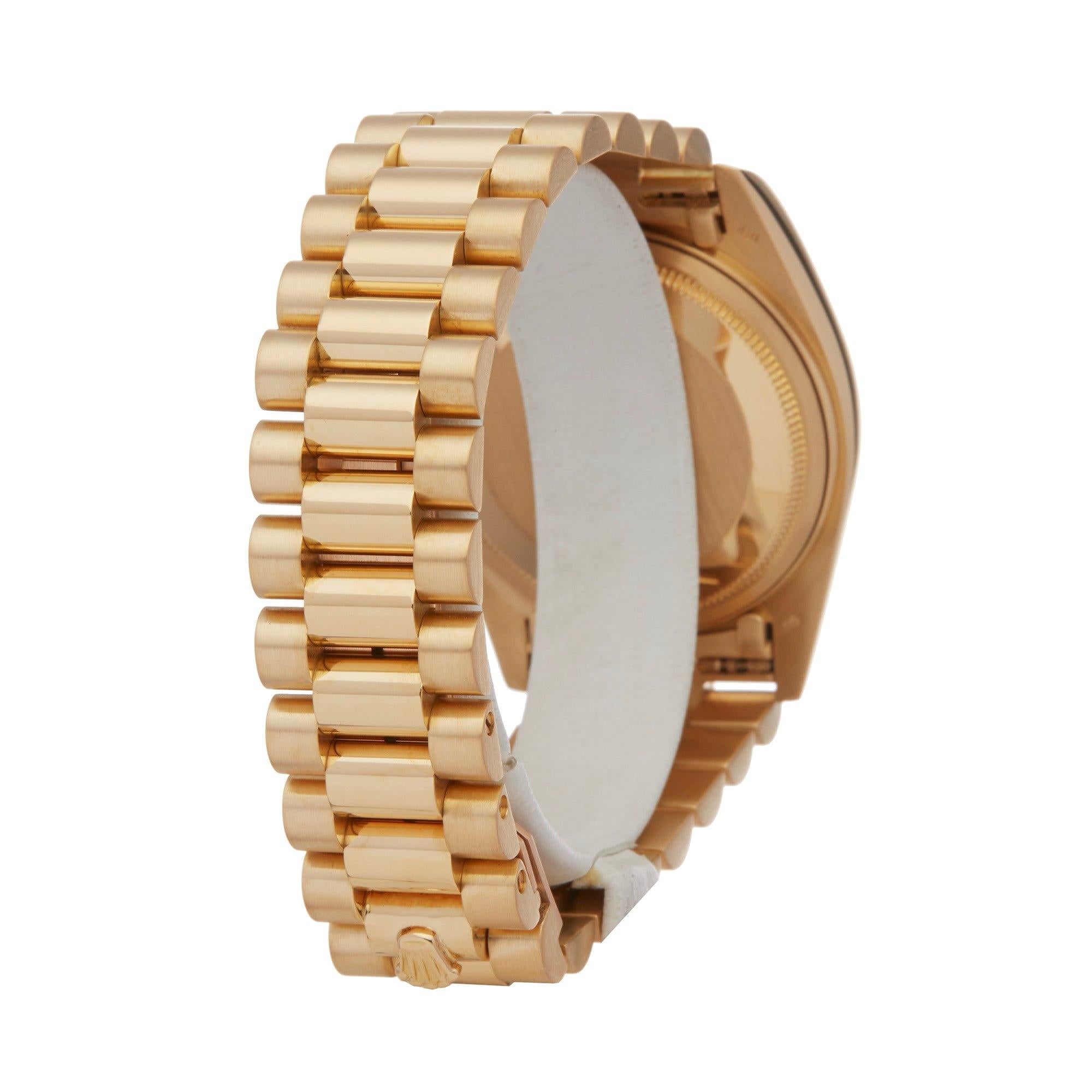 Rolex Day-Date 36 18038 Unisex Yellow Gold Diamond Watch 2