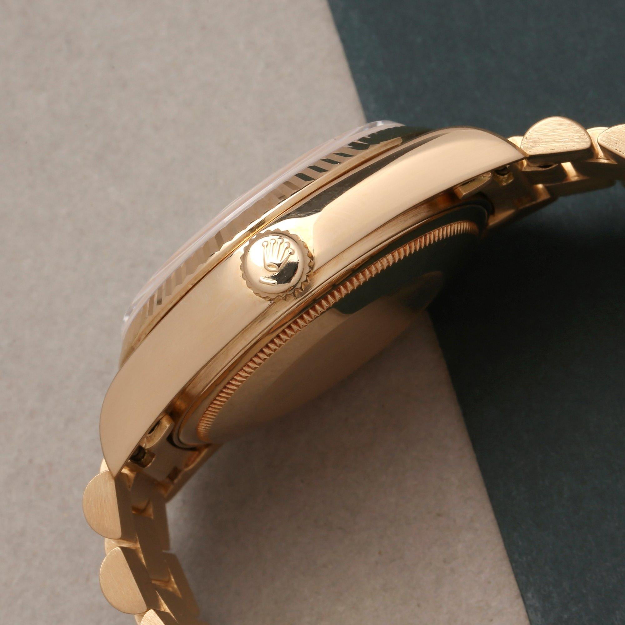 Rolex Day-Date 36 18038A Unisex Yellow Gold Diamond Dial Watch In Excellent Condition In Bishops Stortford, Hertfordshire