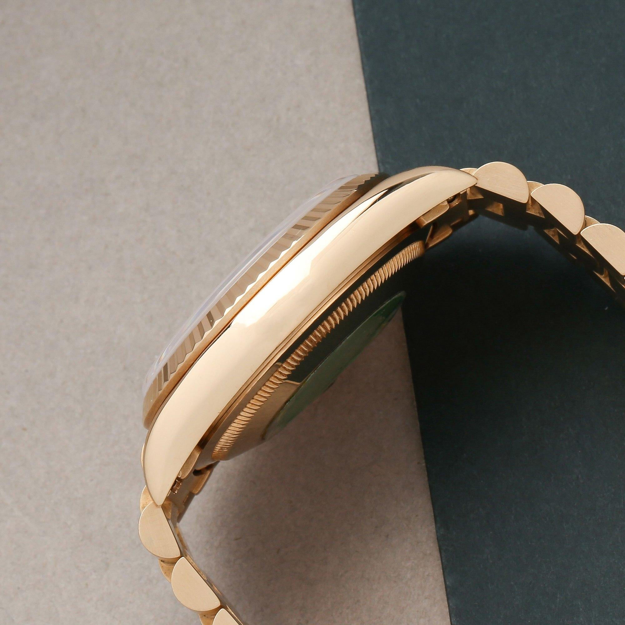 Rolex Day-Date 36 18238 Unisex-Uhr aus Gelbgold mit Ammonit-Fossil-Zifferblatt Herren im Angebot
