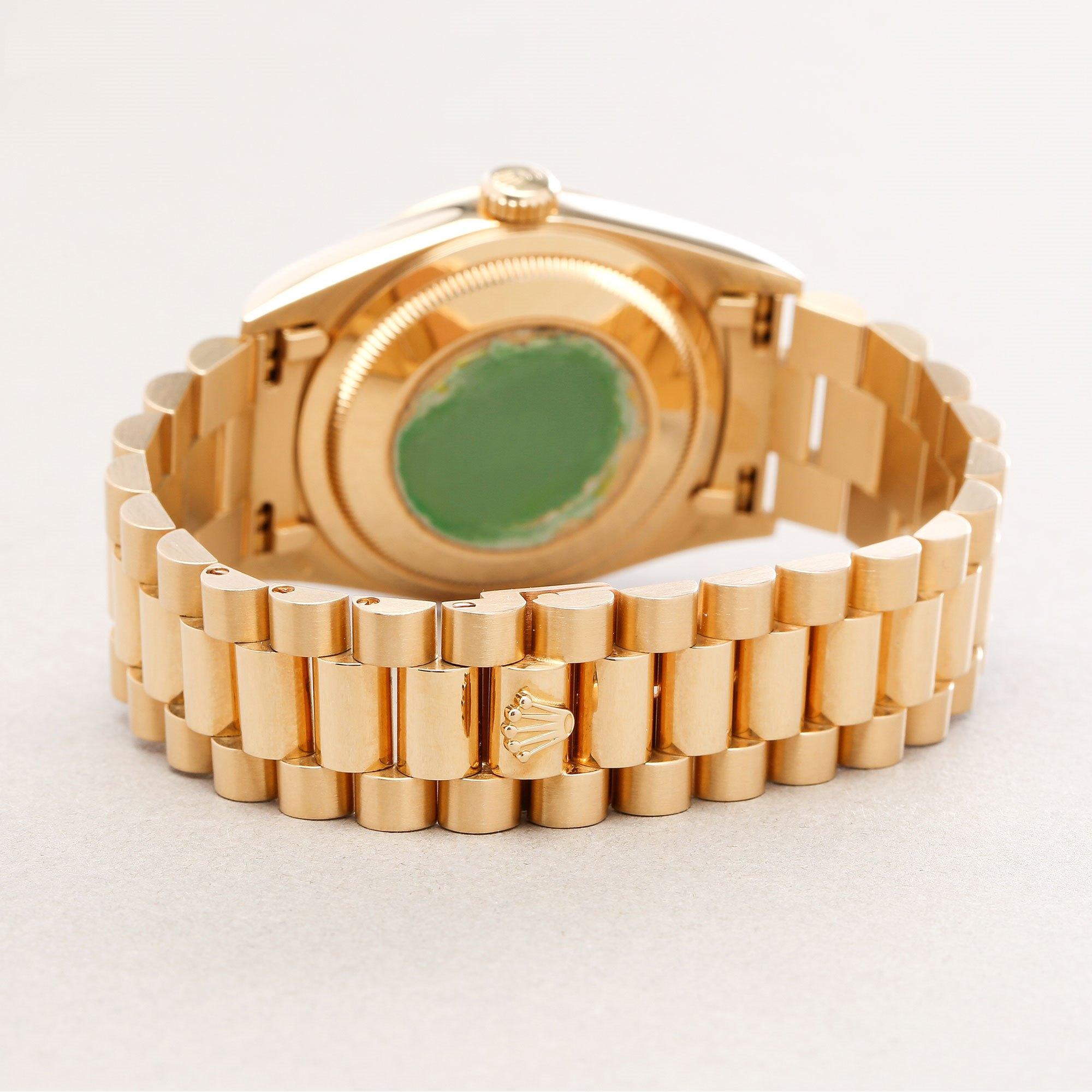 Rolex Day-Date 36 18238 Unisex-Uhr aus Gelbgold mit Ammonit-Fossil-Zifferblatt im Angebot 2