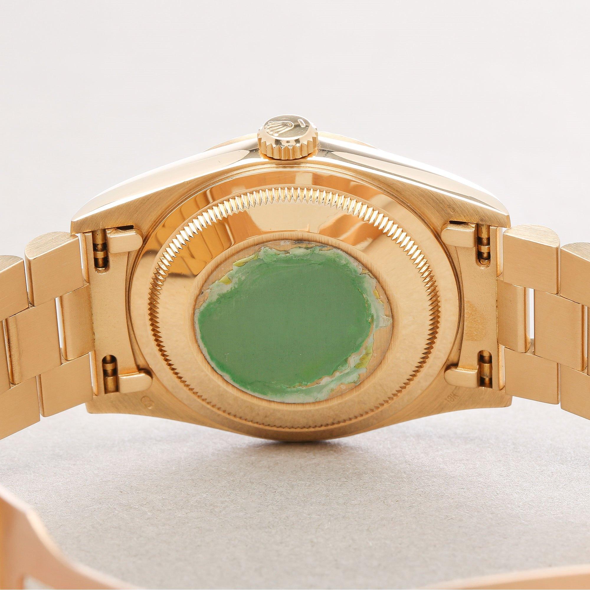 Rolex Day-Date 36 18238 Unisex-Uhr aus Gelbgold mit Ammonit-Fossil-Zifferblatt im Angebot 3