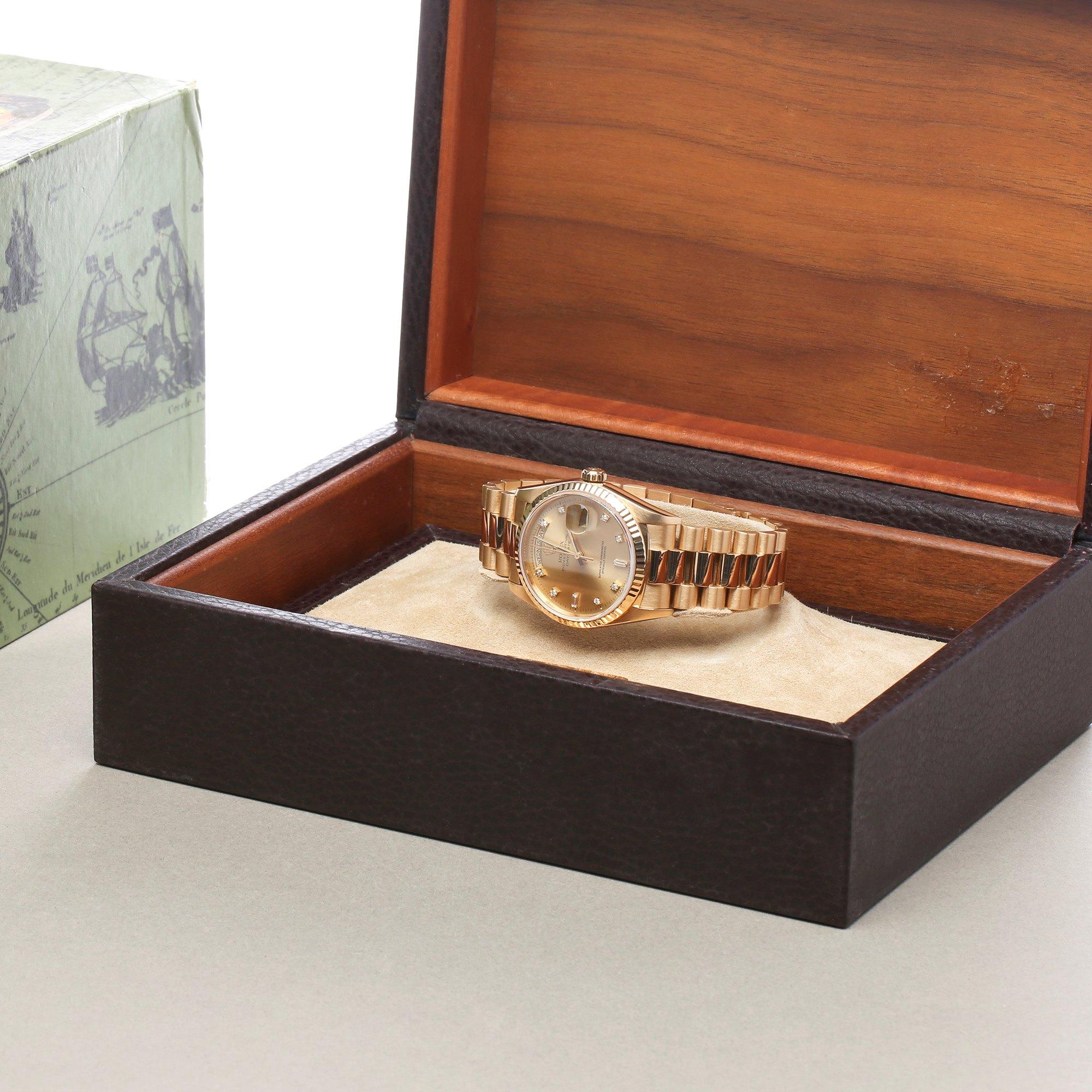Rolex Day-Date 36 18238A Unisex Yellow Gold Diamond Watch 5