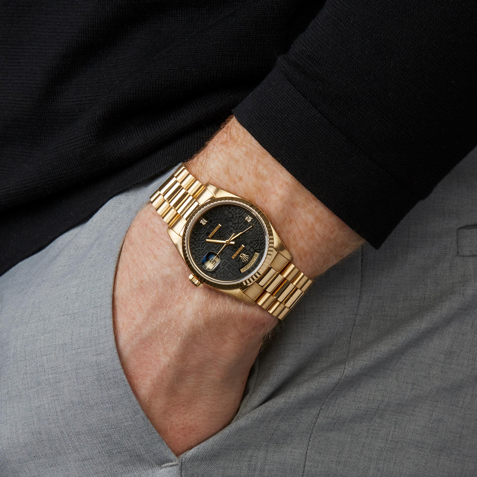 Rolex Day-Date 36 Diamond Jubilee 18 Karat Yellow Gold 18238 2