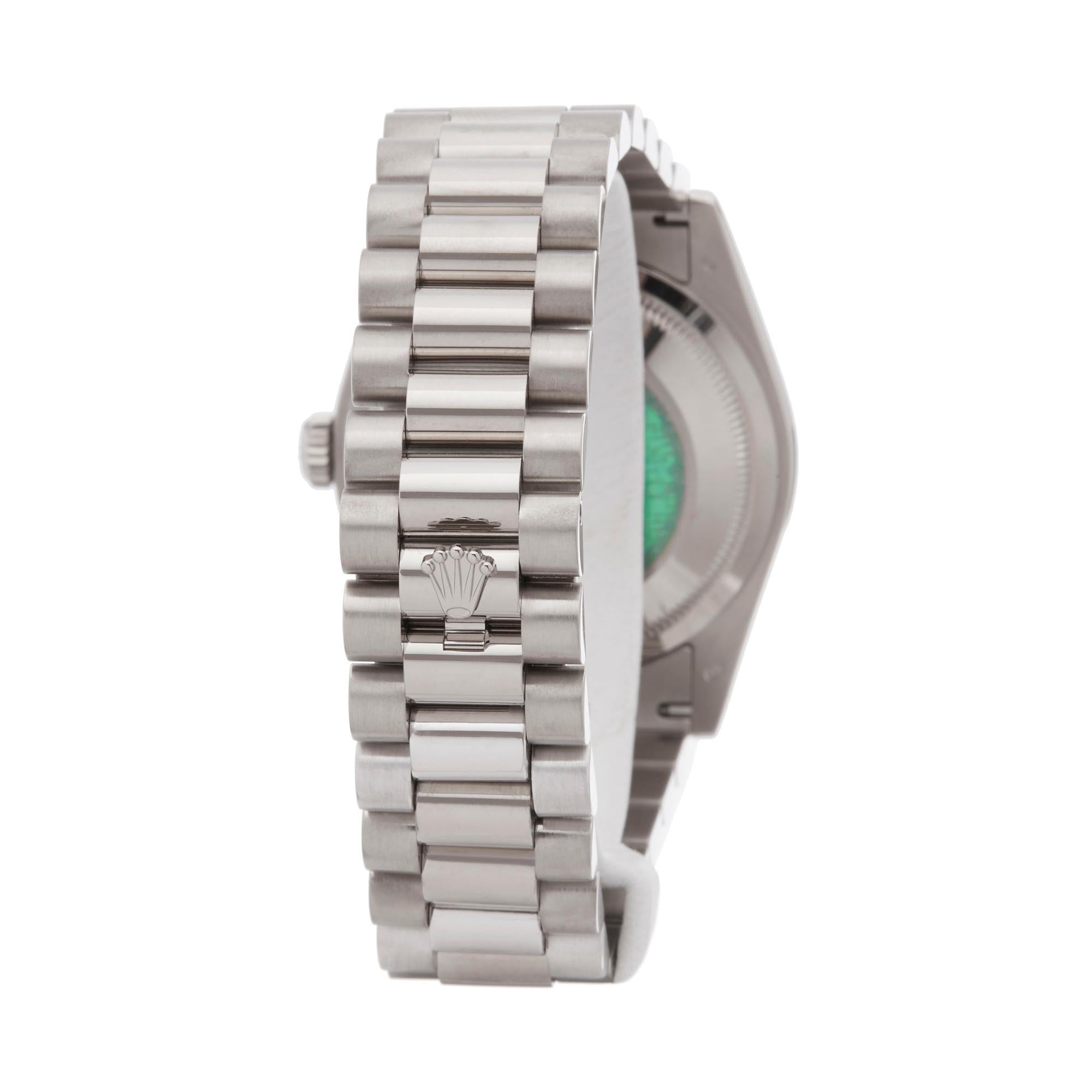rolex day date 36 white gold diamond