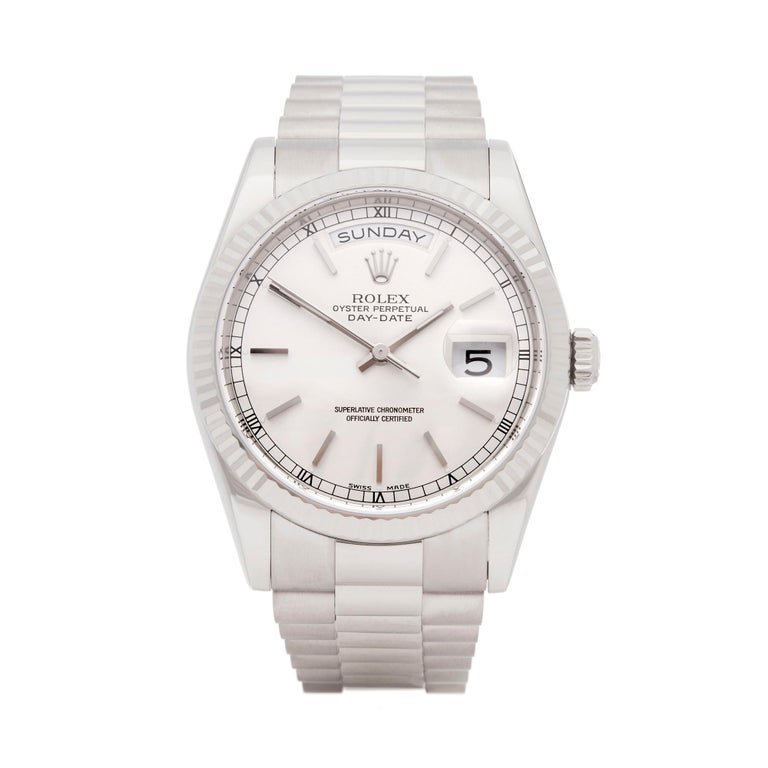 Rolex Day Date 36 Diamond White Gold 118239 Wrist Watch at 1stDibs