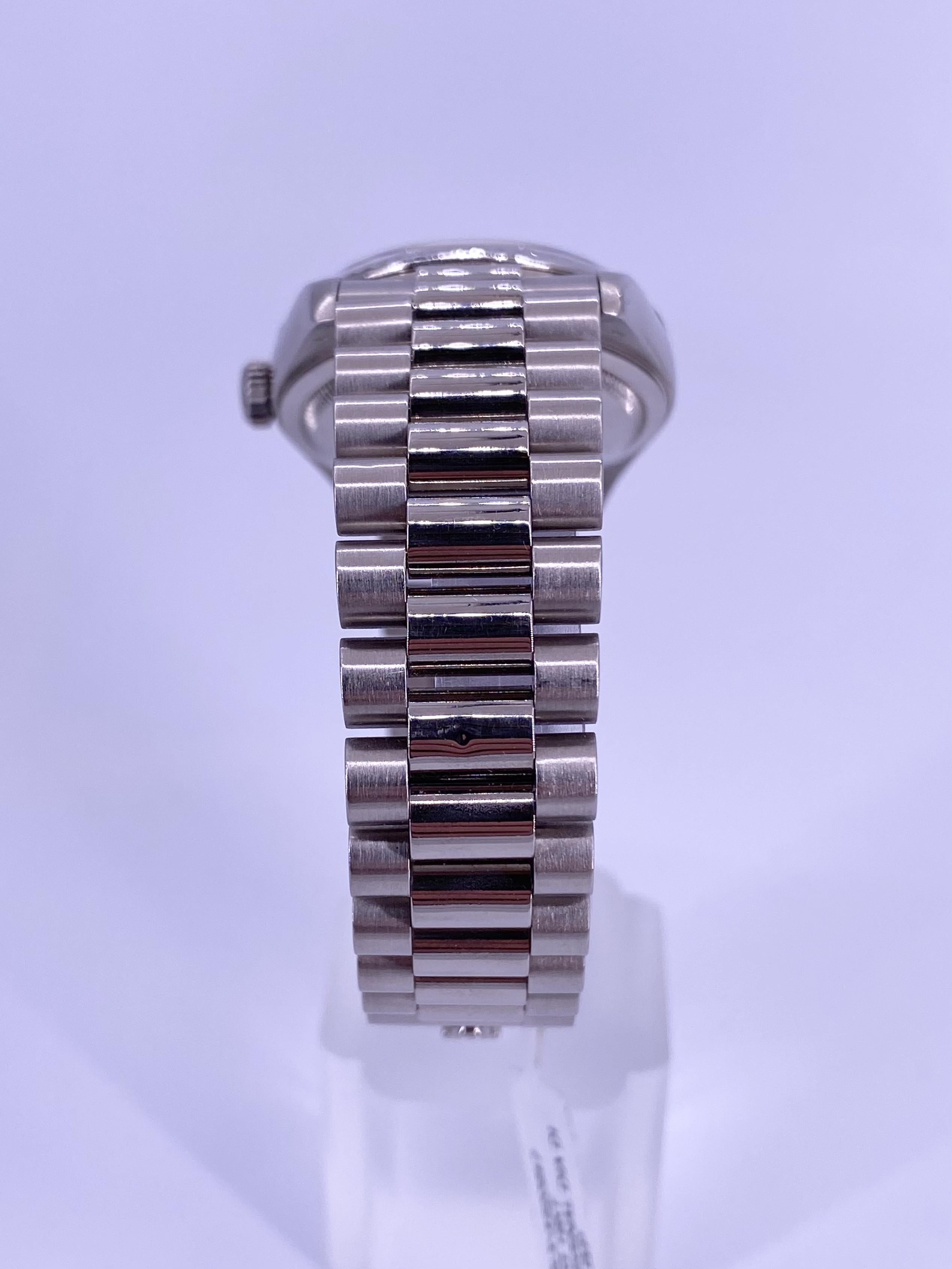 Rolex Day-Date 36 Original Diamond Dial 18k White Gold In Excellent Condition For Sale In BEVERLY HILLS, CA