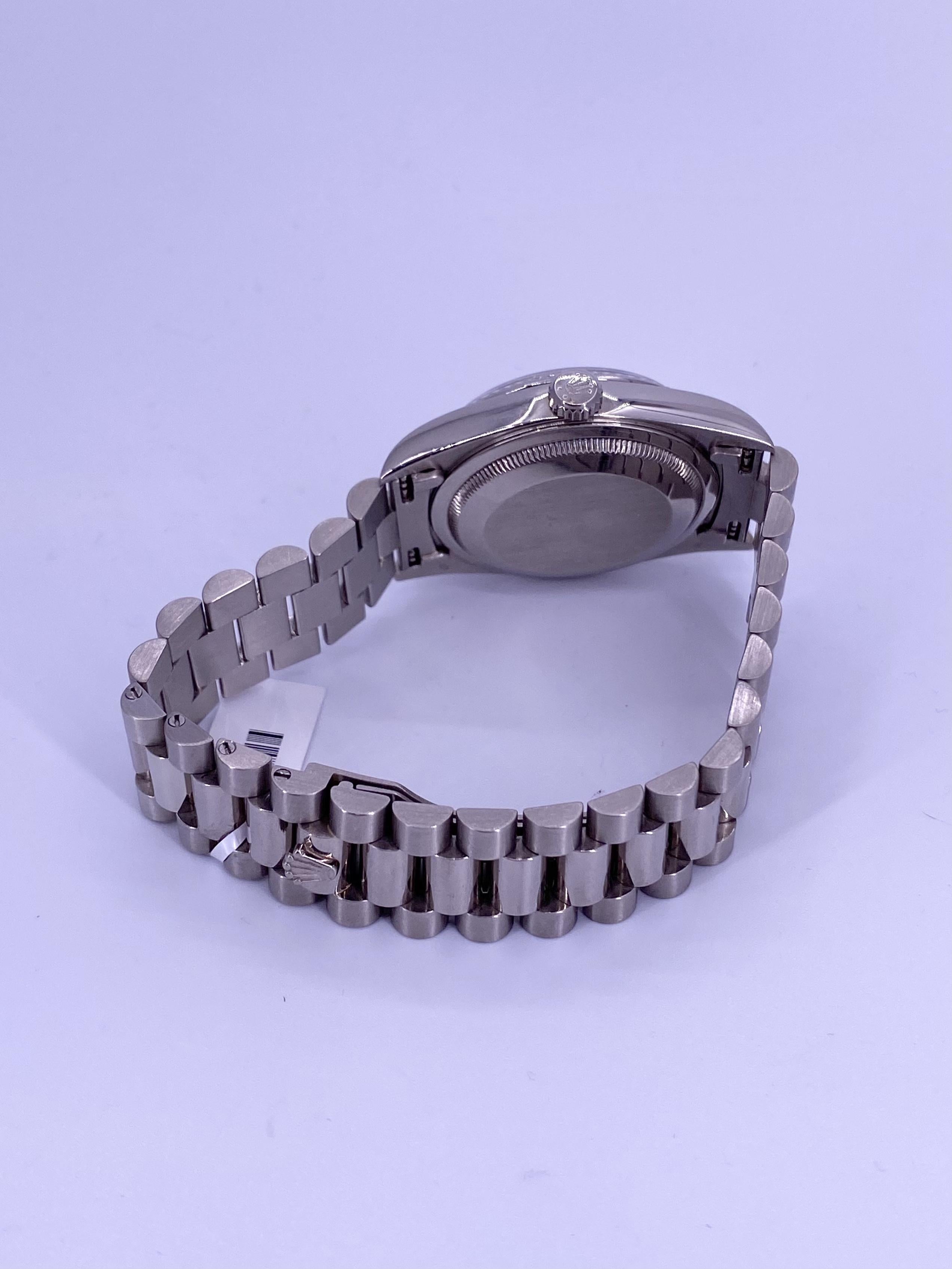 Men's Rolex Day-Date 36 Original Diamond Dial 18k White Gold For Sale