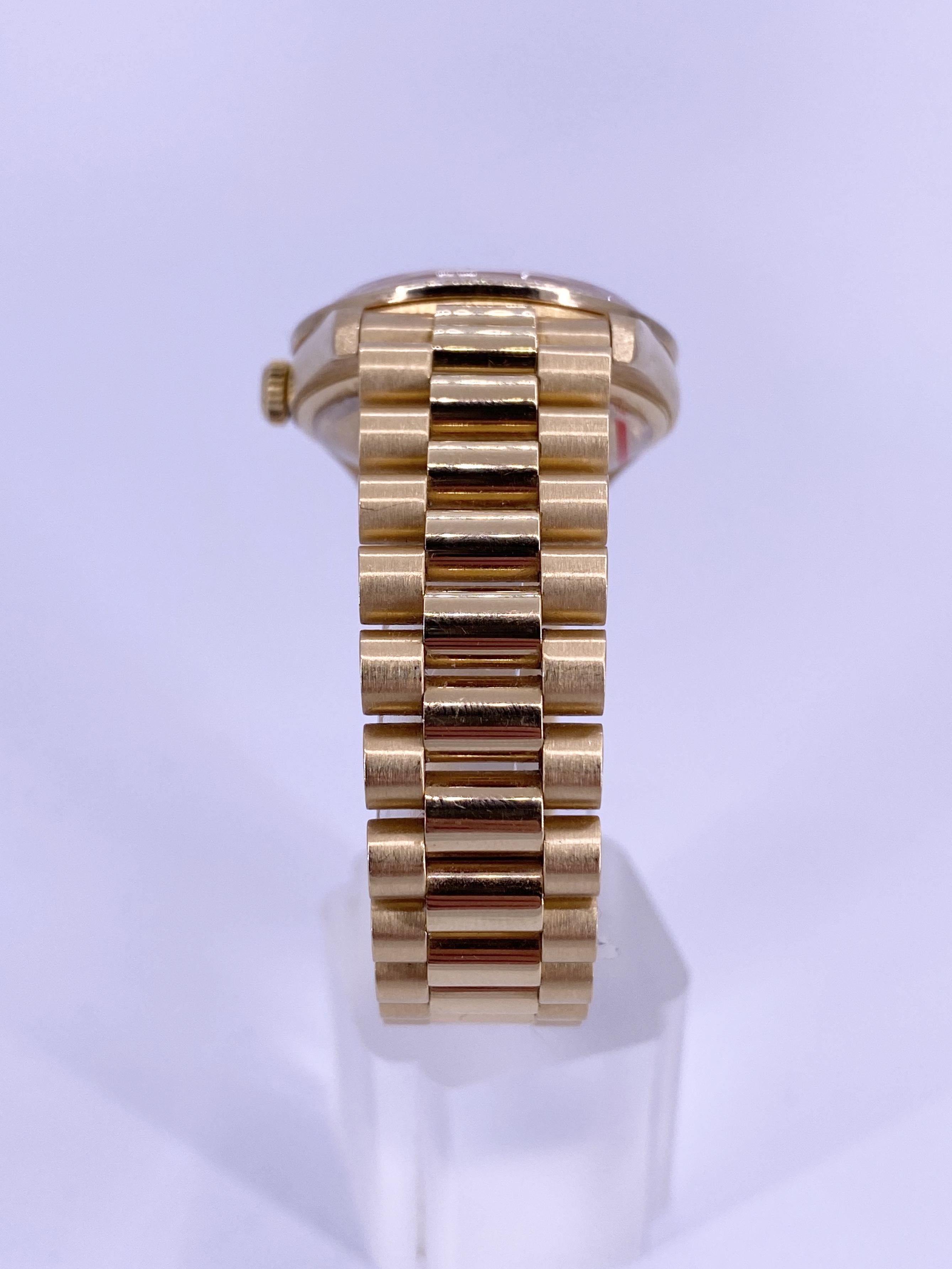 Round Cut Rolex Day-Date 36 President Original Diamond Dial Custom Bezel For Sale