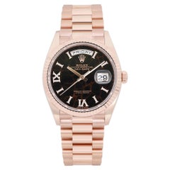 Rolex Day-Date 36mm 18K Rose Gold Eisenkiesel Diamond Dial Watch 128235