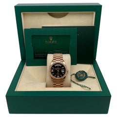Rolex Day-Date 36mm 18K Rose Gold Eisenkiesel Diamond Dial Watch 128235
