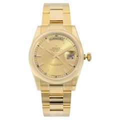 Rolex Day-Date 18K Yellow Gold Champagne Dial Automatic Mens Watch 118208