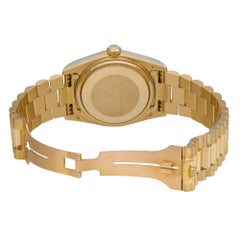 Rolex Day-Date 36mm 18k Yellow Gold Champagne Diamond Dial Automatic Watch 18038