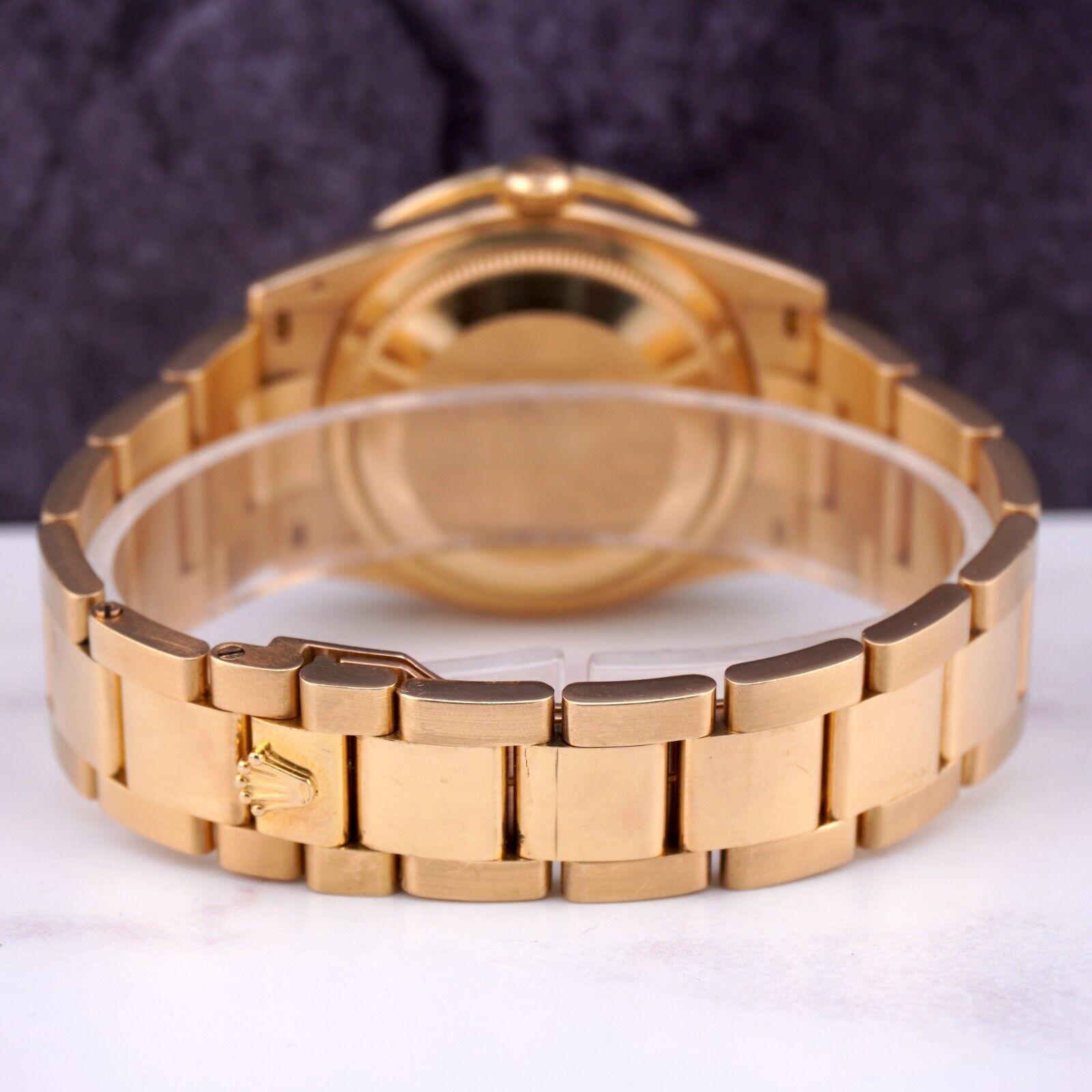 Round Cut Rolex DAY-DATE 36mm 18K Yellow Gold Men's Watch 3.0ct Diamond Ref 118238