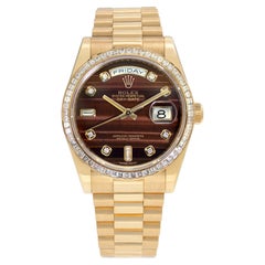 Rolex Day-Date 18k Yellow Gold Wristwatch Ref 118398BR