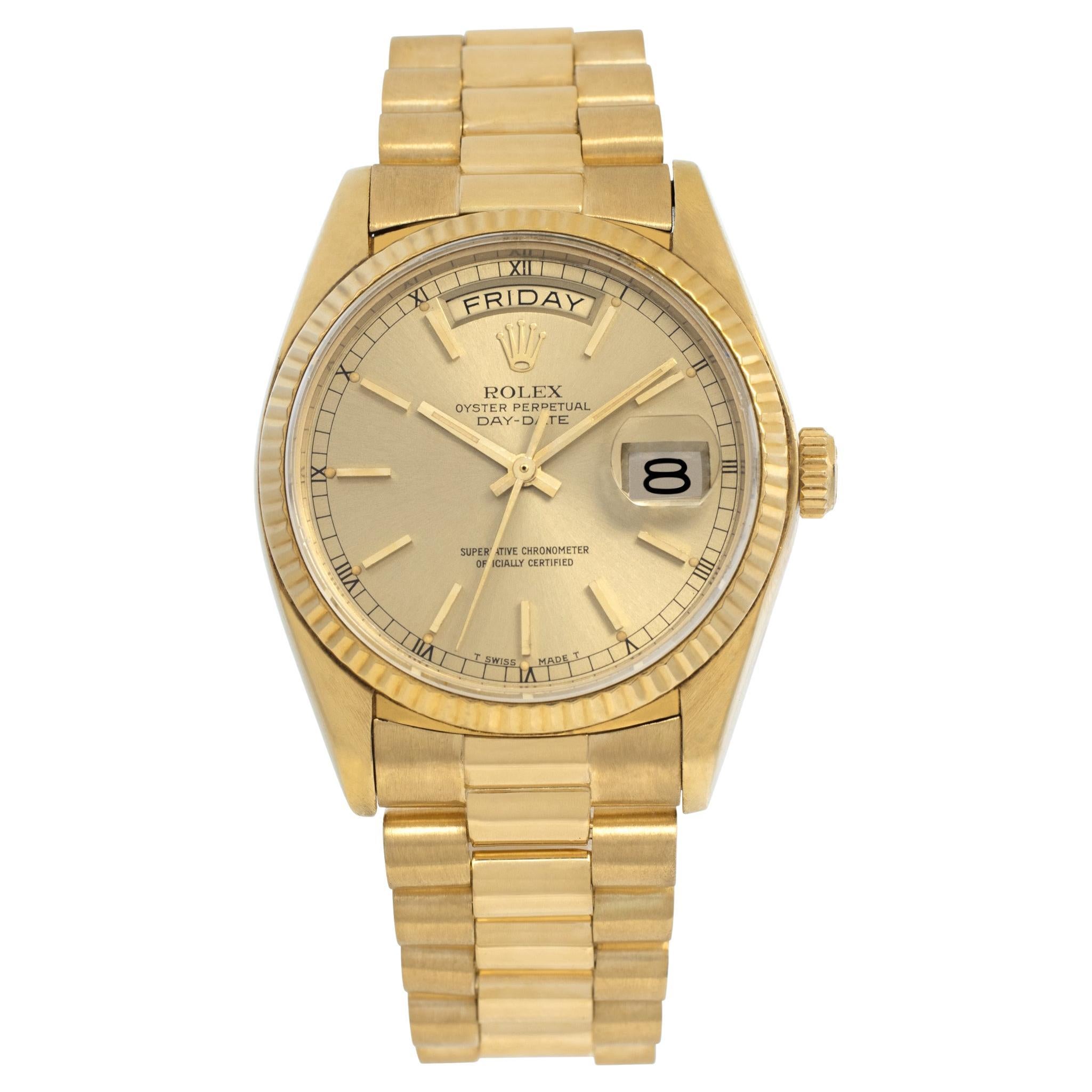 Rolex Day-Date 18k Yellow Gold Wristwatch Ref 18038