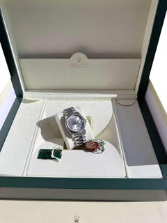 Rolex Day-Date 36mm Automatic Roman Silver Dial Platinum Jubilee Watch 18206