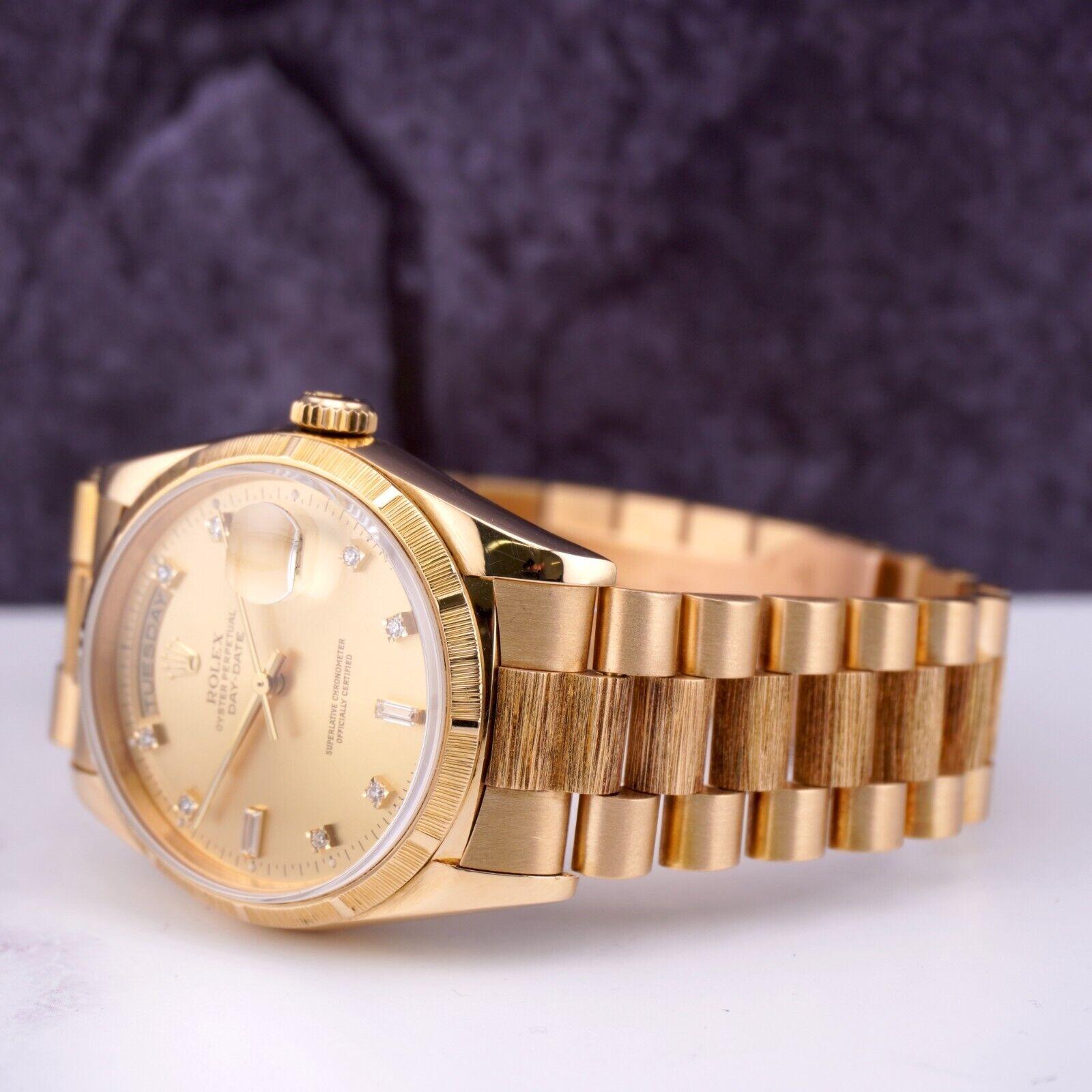 Rolex DAY-DATE 36mm President Men's 18K Yellow Gold Diamond Dial Watch Ref 18248 For Sale 2