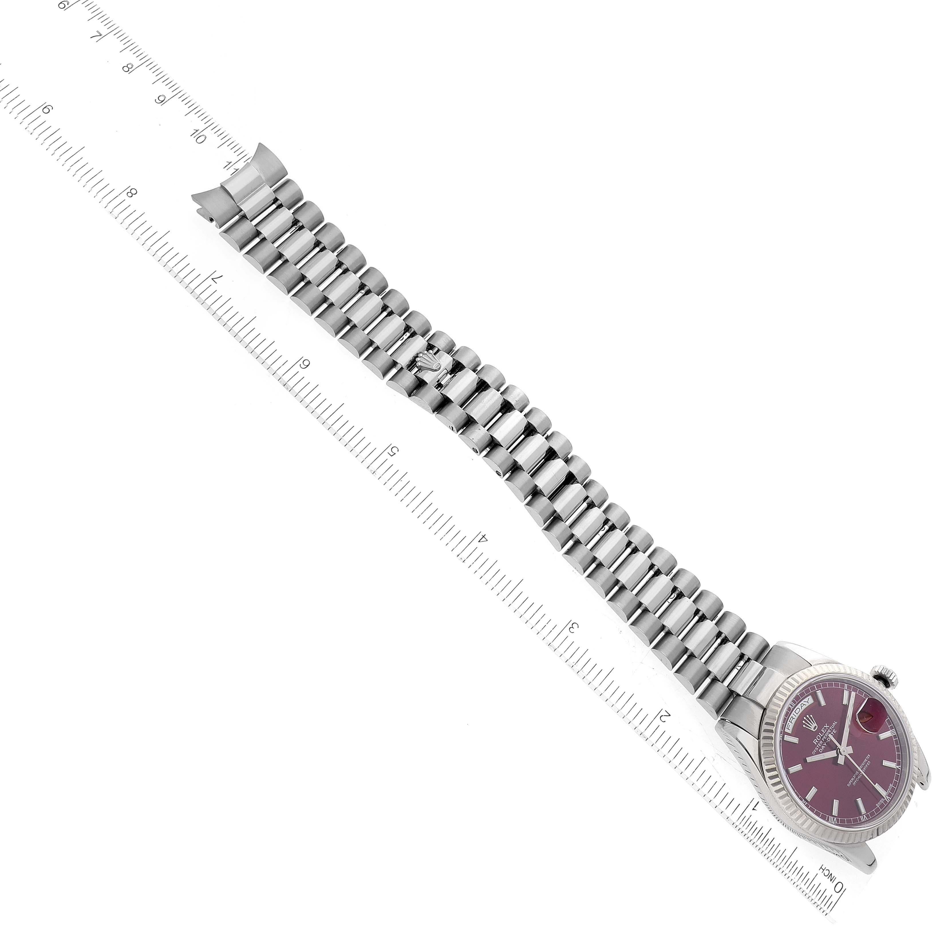 Rolex Day Date 36mm President White Gold Red Grape Dial Mens Watch 118239 3