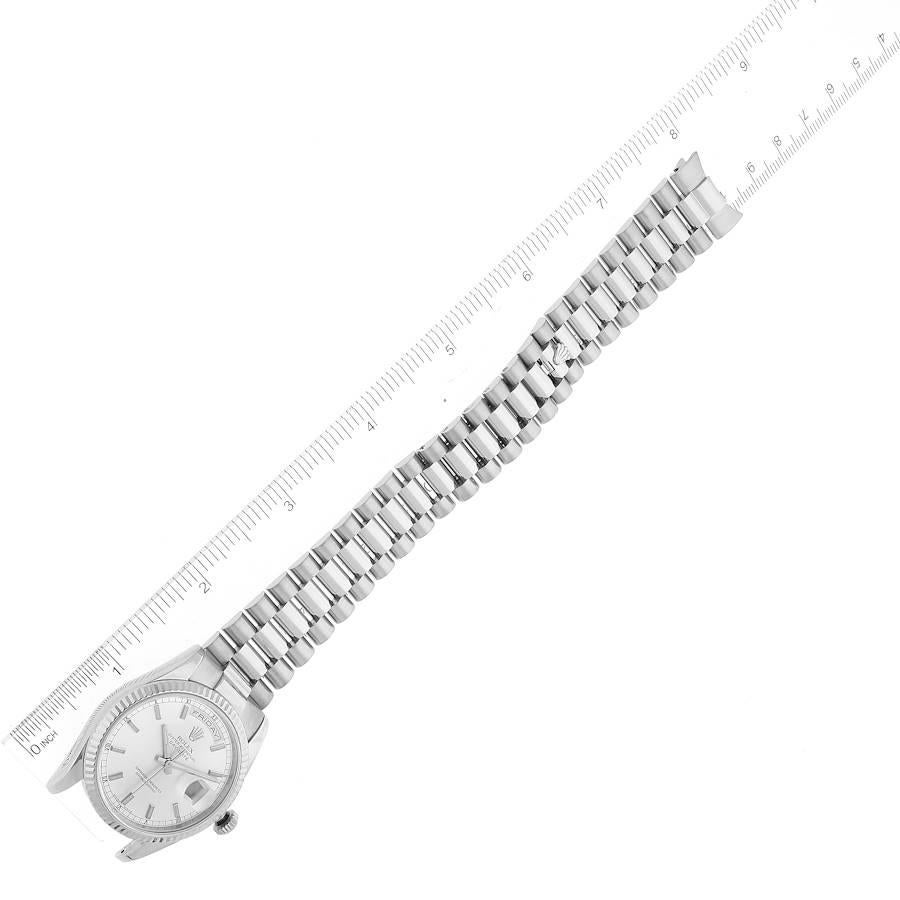 Rolex Day Date President Weißgold Silber Zifferblatt Herrenuhr 118239 Papiere 7