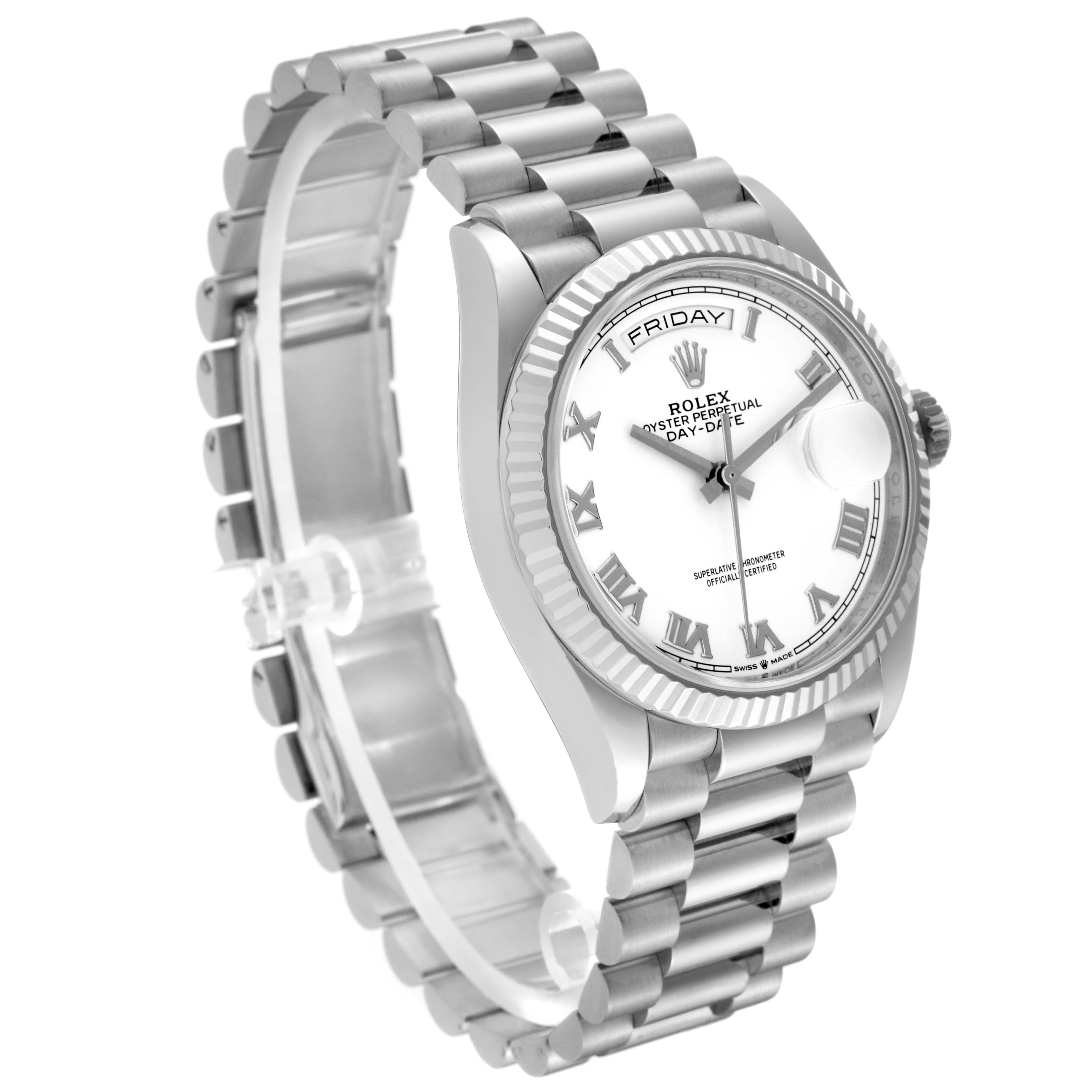 Rolex Day Date 36mm President White Gold White Dial Mens Watch 128239 Box Card For Sale 3