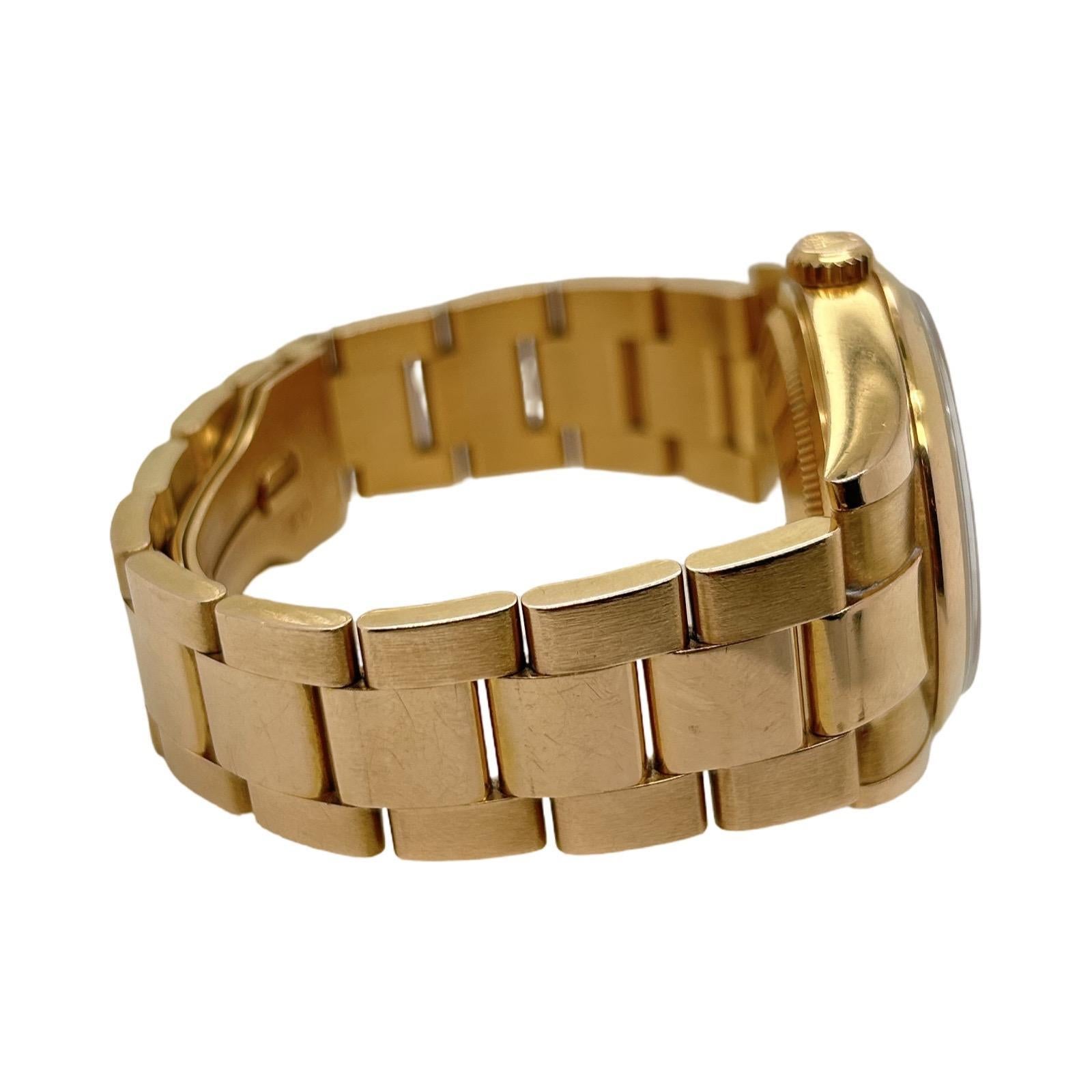 Rolex Day Date 36mm Rose Gold schwarzes Zifferblatt arabische Zahl 118205 im Zustand „Gut“ im Angebot in Miami, FL