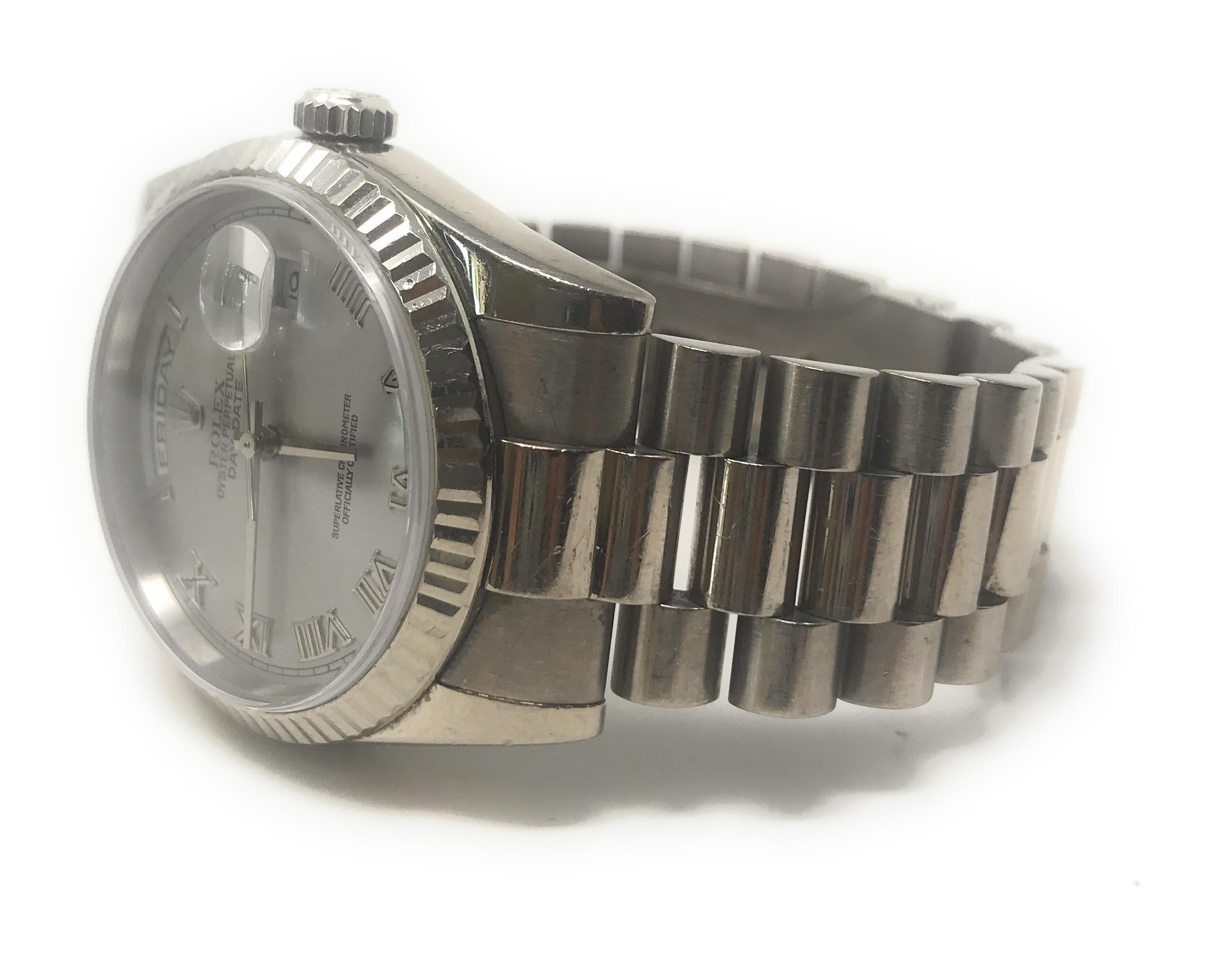 Rolex Day-Date 36mm White Gold In Good Condition For Sale In Los Angeles, CA