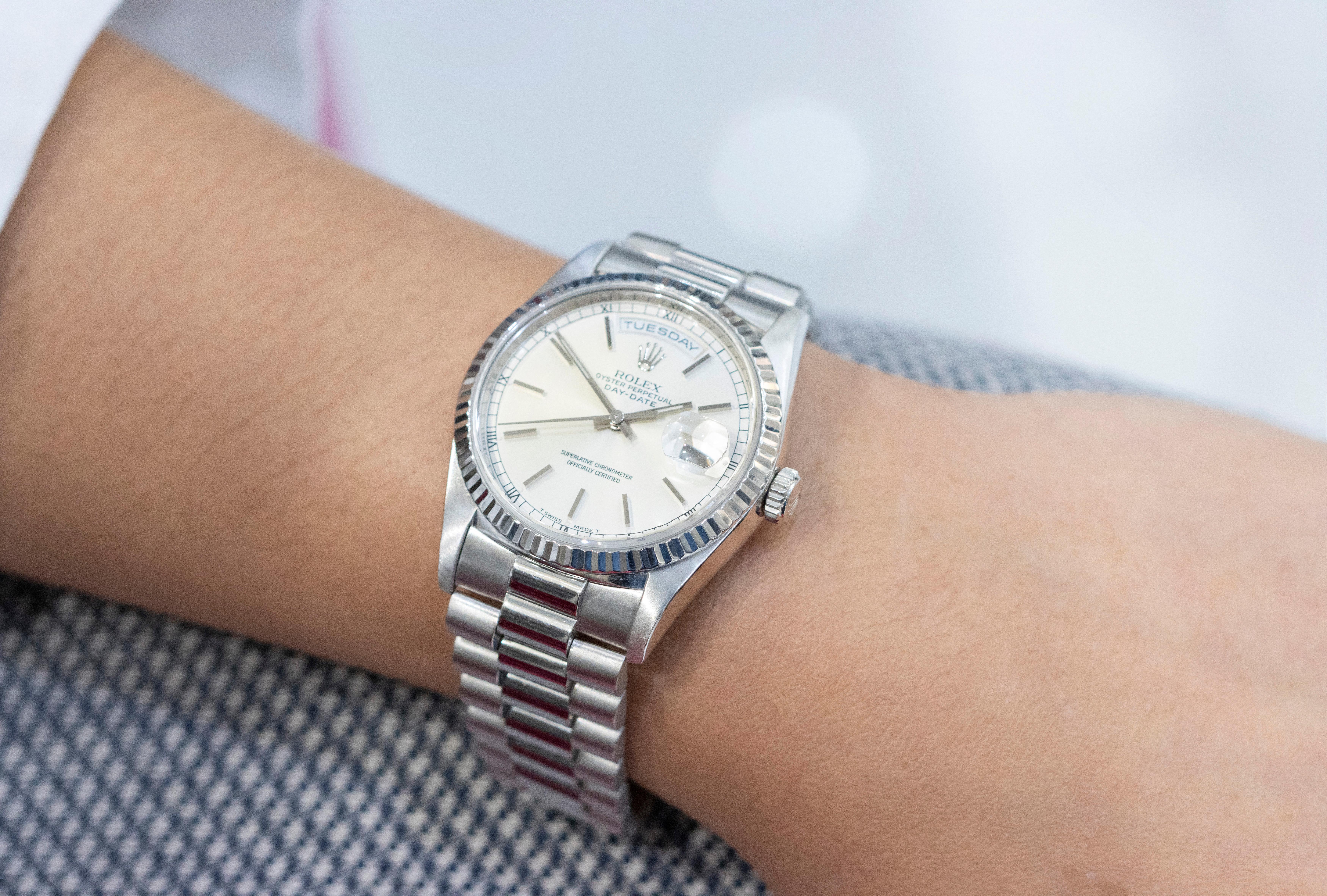 Rolex Day-Date White Gold Wristwatch 