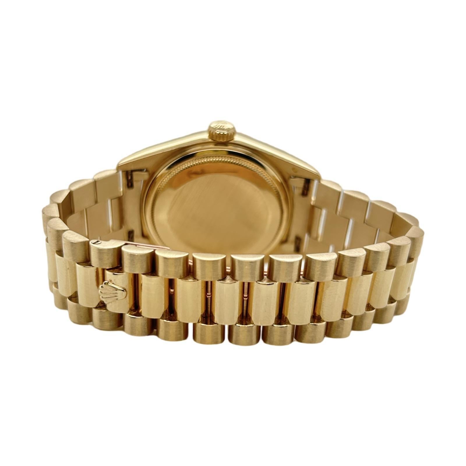 Rolex Day Date 36mm Yellow Gold 18038 Box Yes/ Papers No 1988 In Fair Condition In Miami, FL