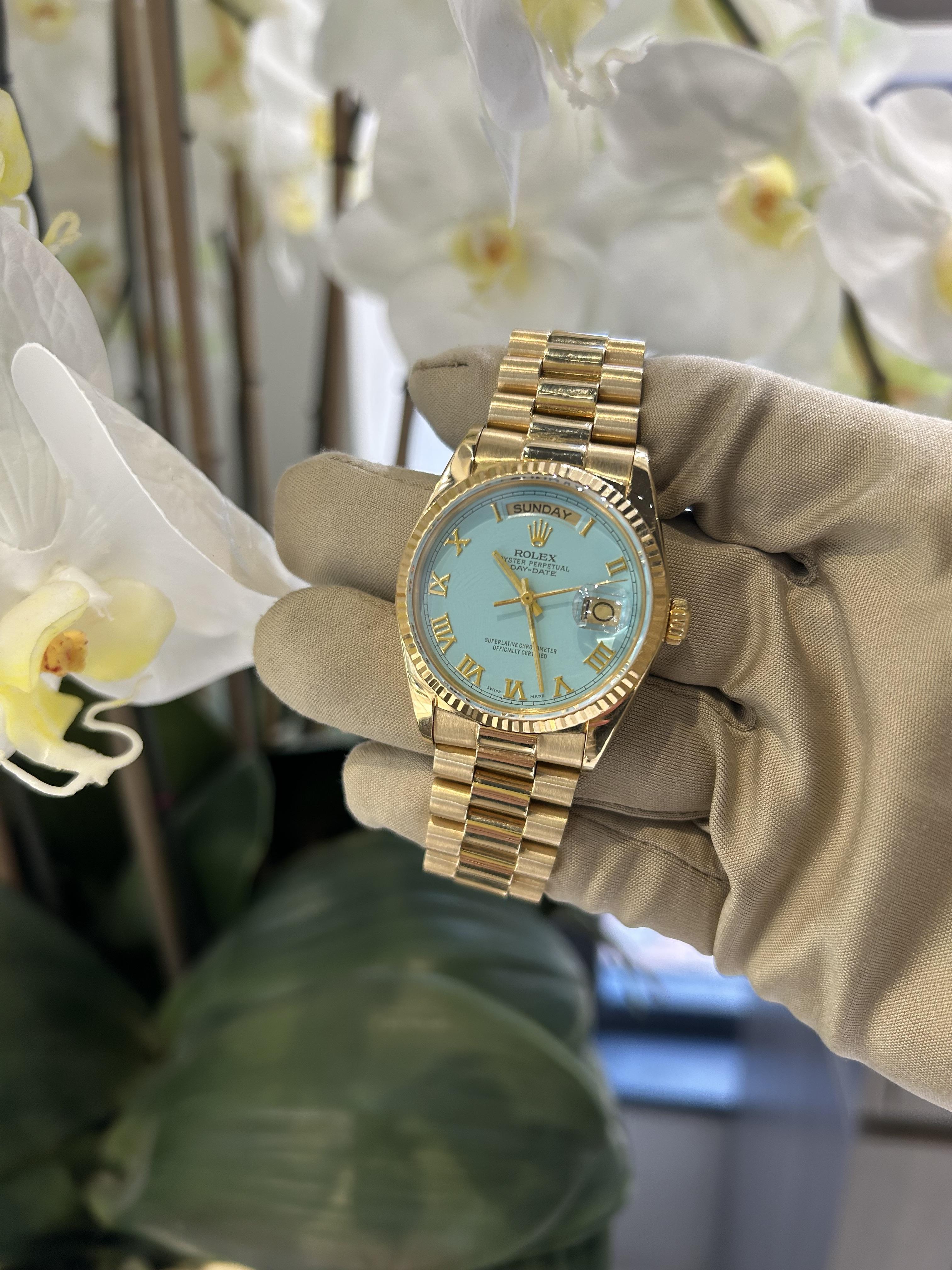 Rolex Day Date 36mm Yellow Gold 18038 Box Yes/ Papers No 1988 2