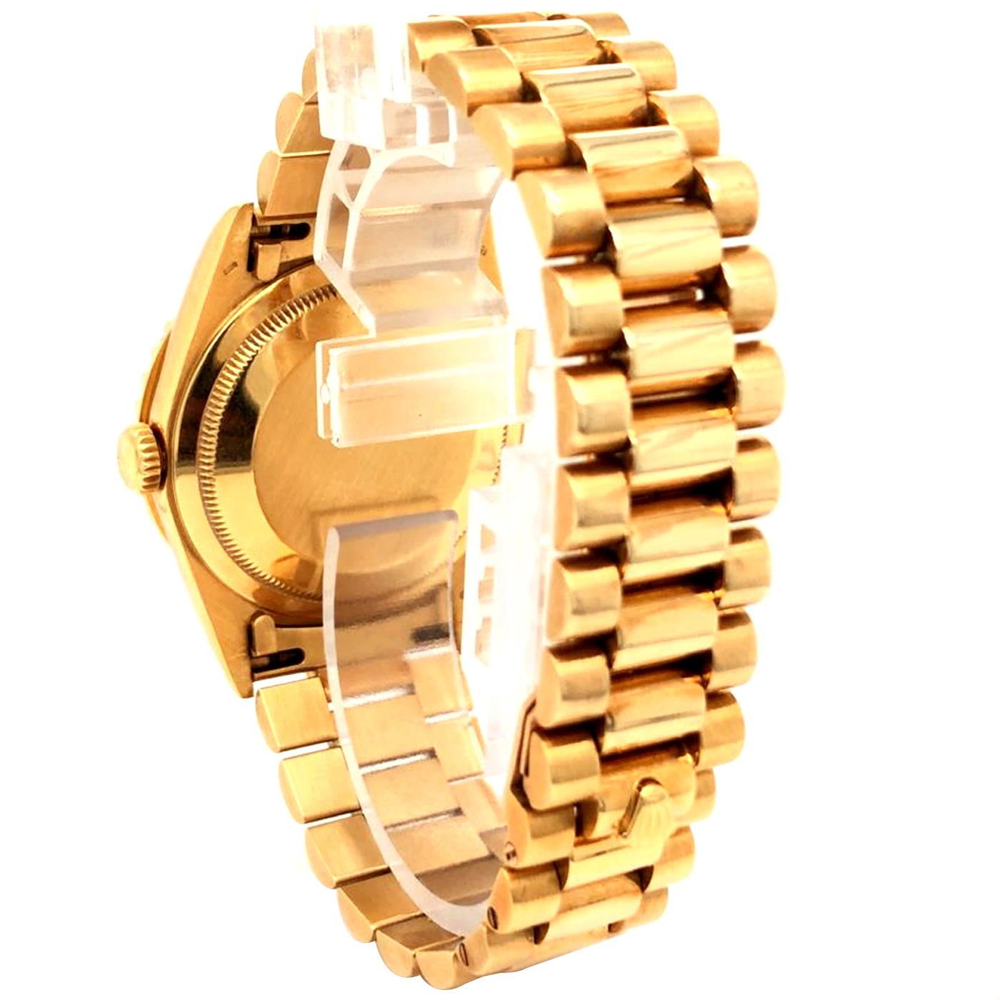 Rolex Day-Date Montre automatique à bracelet Président en or jaune pour hommes 18238 2