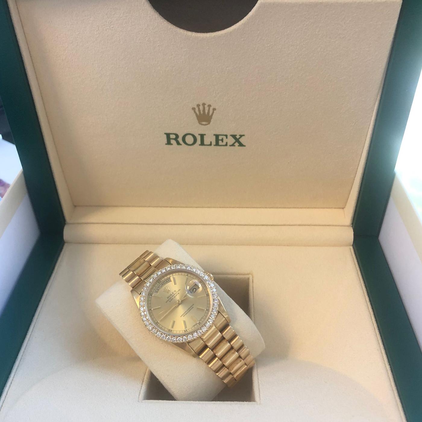 Rolex Day-Date Yellow Gold Mens Automatic President Bracelet Watch 18238 1