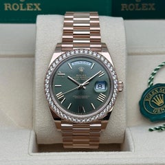 Rolex Day-Date 40 Quadrante verde oliva in oro rosa 18k Orologio da uomo 228345RBR