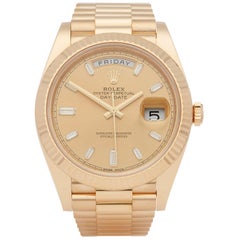 Rolex Day-Date 40 228238 Men's Yellow Gold Baguette Diamond Dial Watch