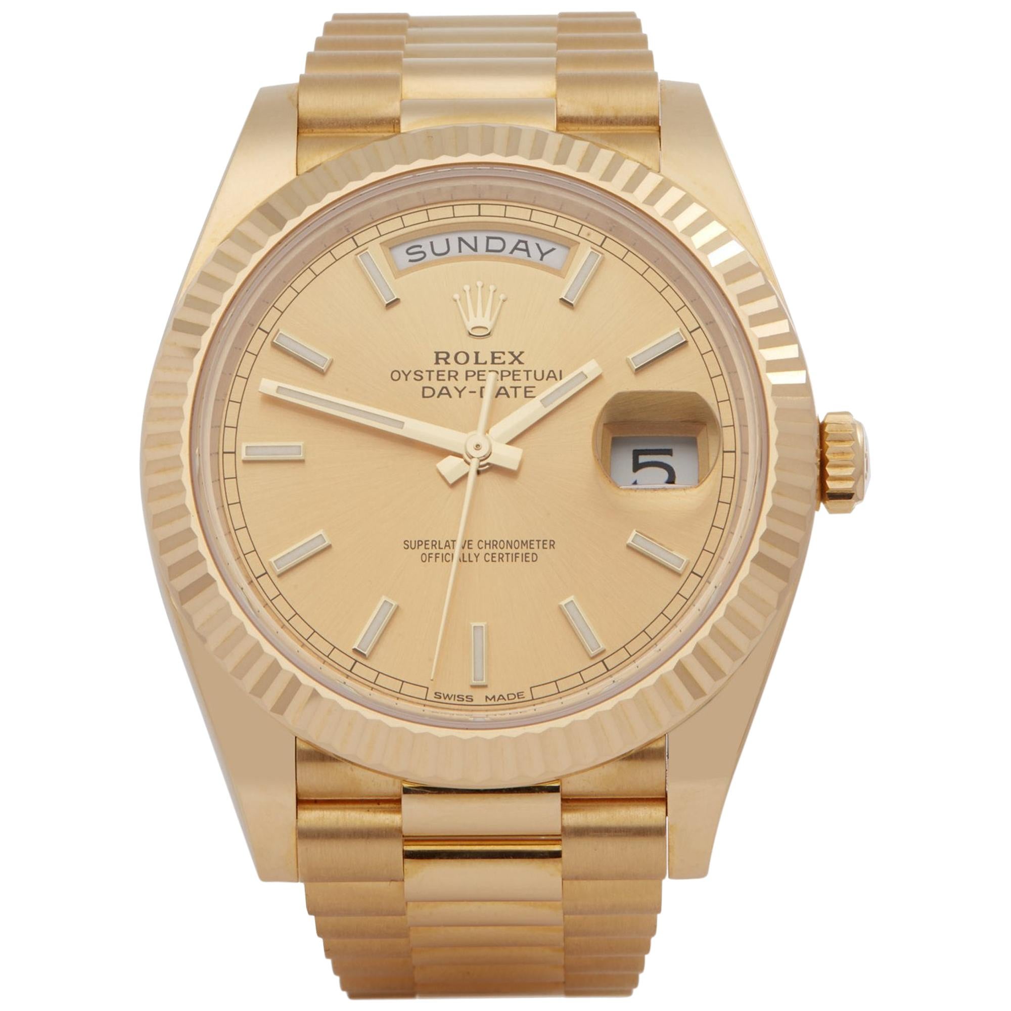 Rolex Day-Date 40 228238 Men's Yellow Gold Unworn Watch at 1stDibs