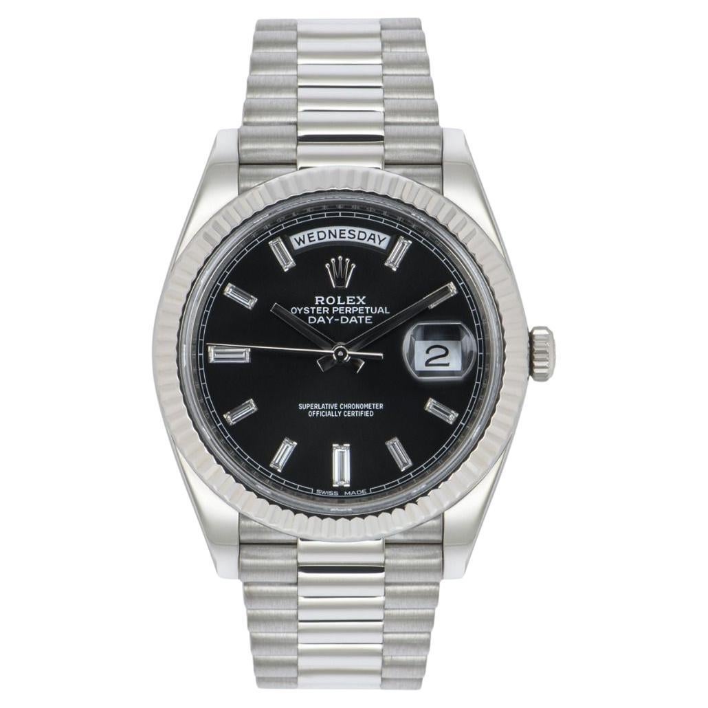 Rolex Day-Date 40 Hell Schwarz Diamant Zifferblatt 228239