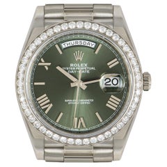 Rolex Day-Date 40 Olive Dial Diamond Bezel 228349RBR