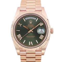 Rolex Day-Date 40 President 18K Rose Gold Olive Dial Automatic Watch 228235