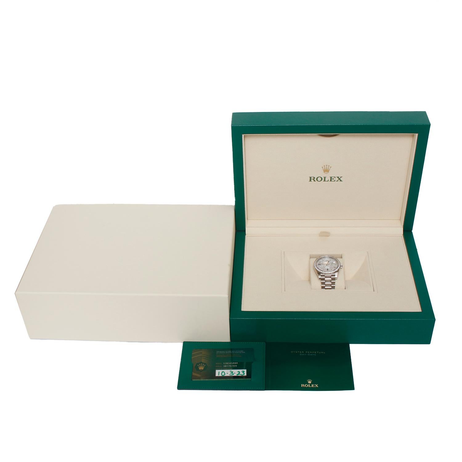 Rolex Day-Date 40 President 18k White Gold Men's 40mm Watch 228349RBR 3