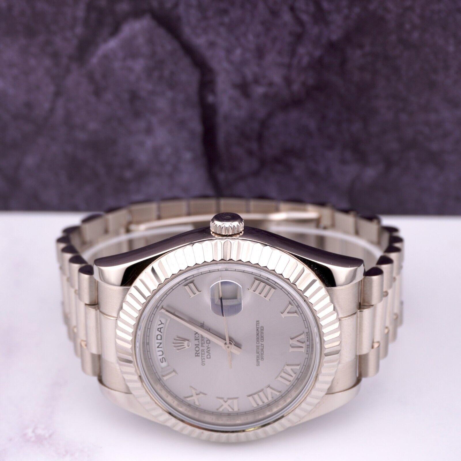 Rolex Day-Date 40 President 18k White Gold Men's Watch Silver DIAL Ref: 218239 For Sale 3