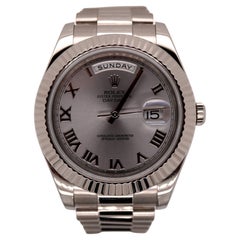 Used Rolex Day-Date 40 President 18k White Gold Men's Watch Silver DIAL Ref: 218239