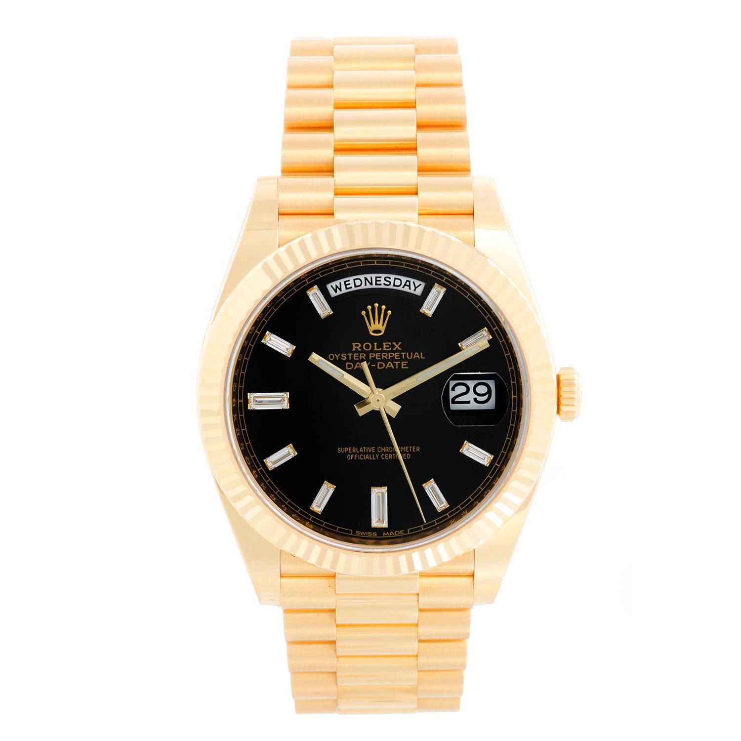 Rolex Day-Date 40 President 18k Yellow Gold Men's 228238 Watch In Excellent Condition In Dallas, TX